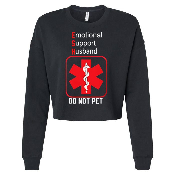 Emotional Support Husband Do Not Pet Cropped Pullover Crew