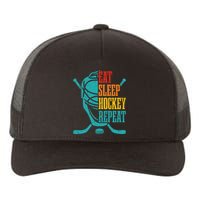 Eat Sleep Hockey Repeat Funny Hockey Player Yupoong Adult 5-Panel Trucker Hat