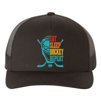 Eat Sleep Hockey Repeat Funny Hockey Player Yupoong Adult 5-Panel Trucker Hat