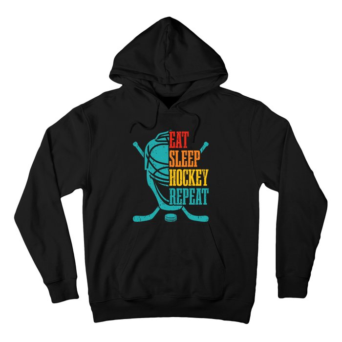 Eat Sleep Hockey Repeat Funny Hockey Player Hoodie