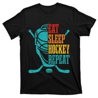 Eat Sleep Hockey Repeat Funny Hockey Player T-Shirt