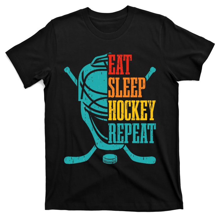 Eat Sleep Hockey Repeat Funny Hockey Player T-Shirt