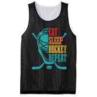 Eat Sleep Hockey Repeat Funny Hockey Player Mesh Reversible Basketball Jersey Tank