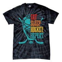 Eat Sleep Hockey Repeat Funny Hockey Player Tie-Dye T-Shirt