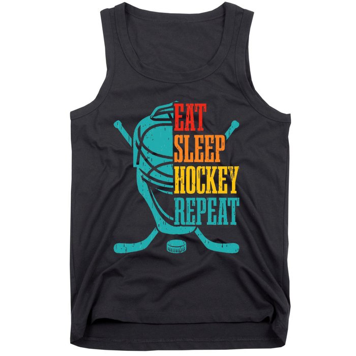 Eat Sleep Hockey Repeat Funny Hockey Player Tank Top