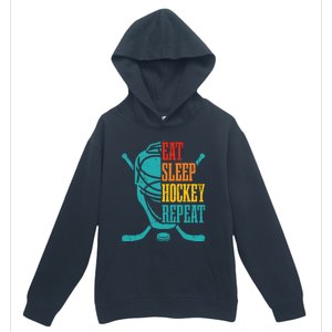 Eat Sleep Hockey Repeat Funny Hockey Player Urban Pullover Hoodie