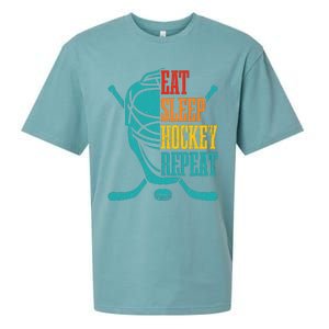 Eat Sleep Hockey Repeat Funny Hockey Player Sueded Cloud Jersey T-Shirt