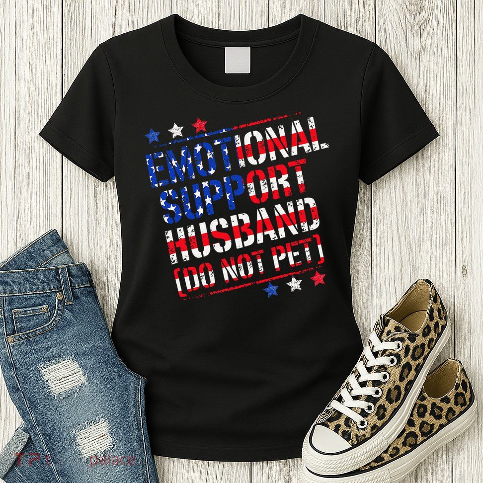 Emotional Support Husband Do Not Pet Funny Husband Womens T-Shirt