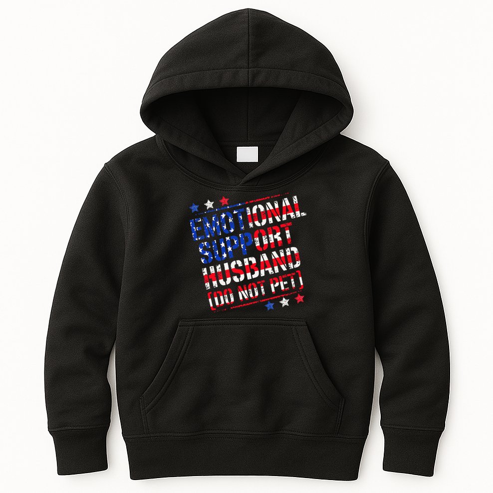 Emotional Support Husband Do Not Pet Funny Husband Kids Hoodie