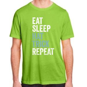 Eat Sleep Hat Trick Repeat Funny Soccer Hockey Funny Gift Adult ChromaSoft Performance T-Shirt