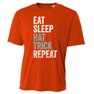 Eat Sleep Hat Trick Repeat Funny Soccer Hockey Funny Gift Cooling Performance Crew T-Shirt