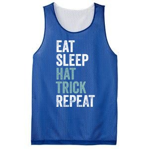 Eat Sleep Hat Trick Repeat Funny Soccer Hockey Funny Gift Mesh Reversible Basketball Jersey Tank