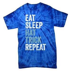 Eat Sleep Hat Trick Repeat Funny Soccer Hockey Funny Gift Tie-Dye T-Shirt