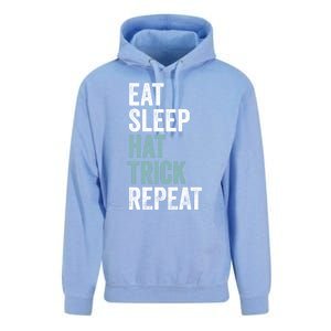 Eat Sleep Hat Trick Repeat Funny Soccer Hockey Funny Gift Unisex Surf Hoodie