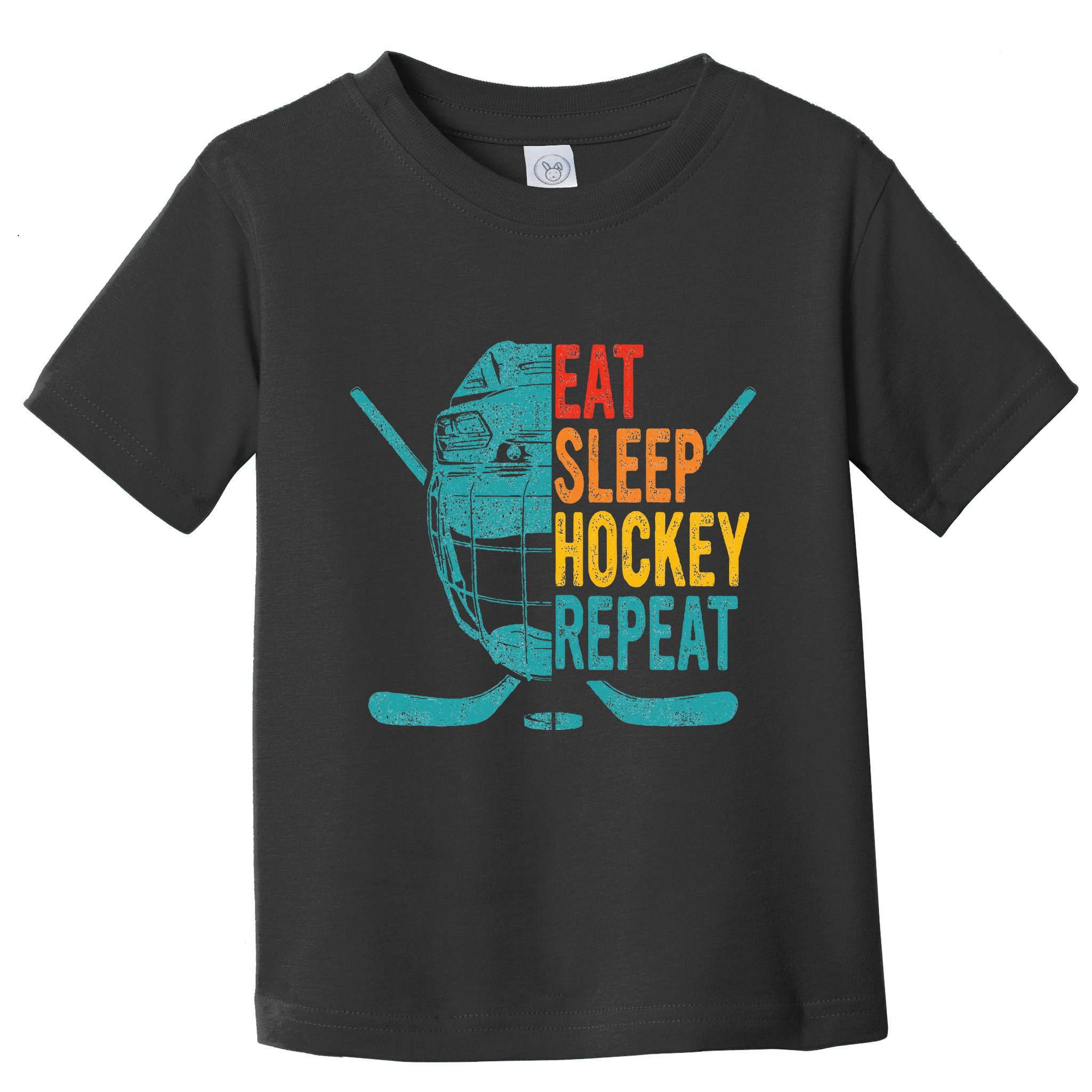 Eat Sleep Hockey Repeat Hockey Funny Ice Hockey Toddler T-Shirt
