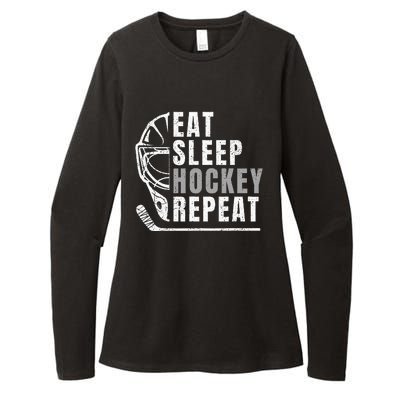 Eat Sleep Hockey Repeat Womens CVC Long Sleeve Shirt