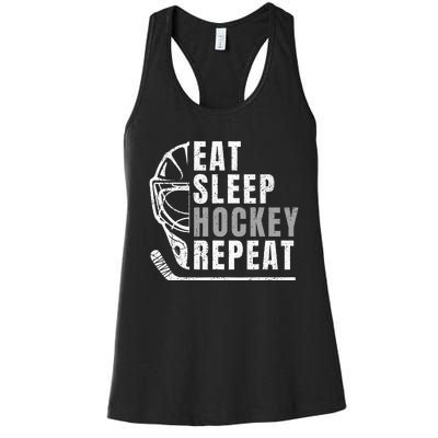 Eat Sleep Hockey Repeat Women's Racerback Tank