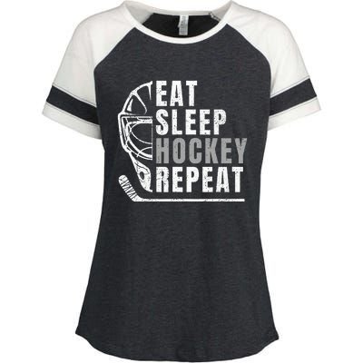 Eat Sleep Hockey Repeat Enza Ladies Jersey Colorblock Tee