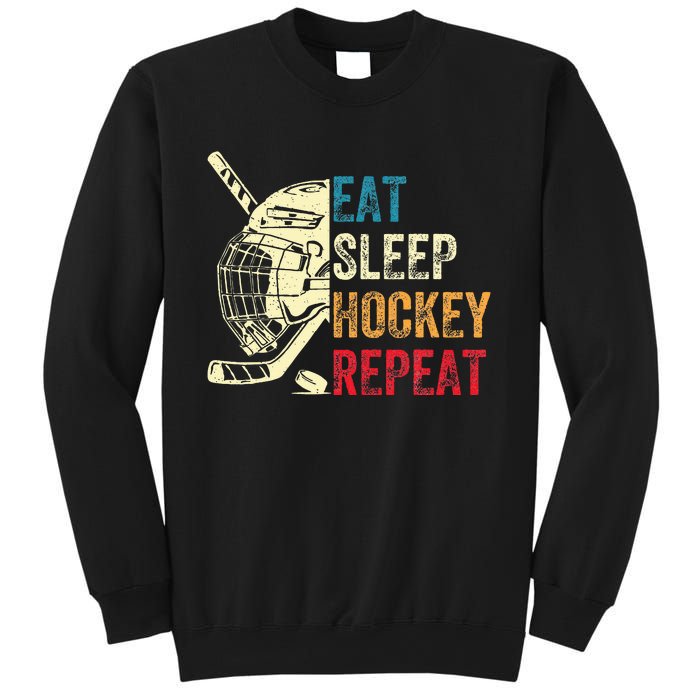 Eat Sleep Hockey Repeat Ice Hockey Retro Vintage Sweatshirt