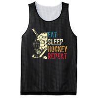 Eat Sleep Hockey Repeat Ice Hockey Retro Vintage Mesh Reversible Basketball Jersey Tank