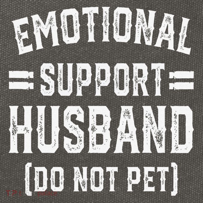 Emotional Support Husband Do Not Pet Cotton Canvas Backpack