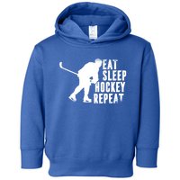 Eat Sleep Hockey Repeat Funny Ice Hockey Lover Gift Toddler Hoodie