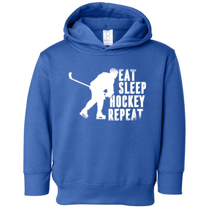 Eat Sleep Hockey Repeat Funny Ice Hockey Lover Gift Toddler Hoodie