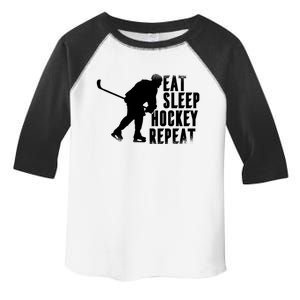 Eat Sleep Hockey Repeat Funny Ice Hockey Lover Gift Toddler Fine Jersey T-Shirt