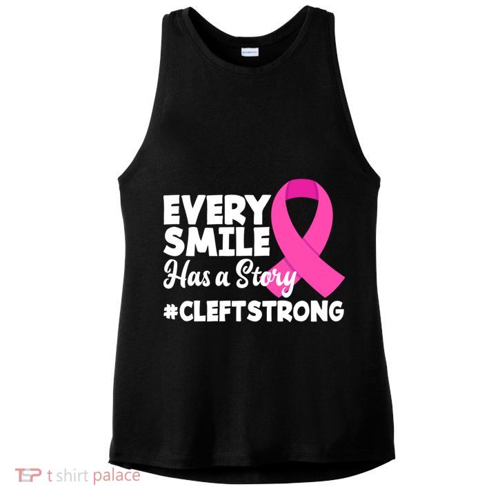 Every Smile Has A Story Cleft Lip And Palate Awareness Great Gift Ladies PosiCharge Tri-Blend Wicking Tank