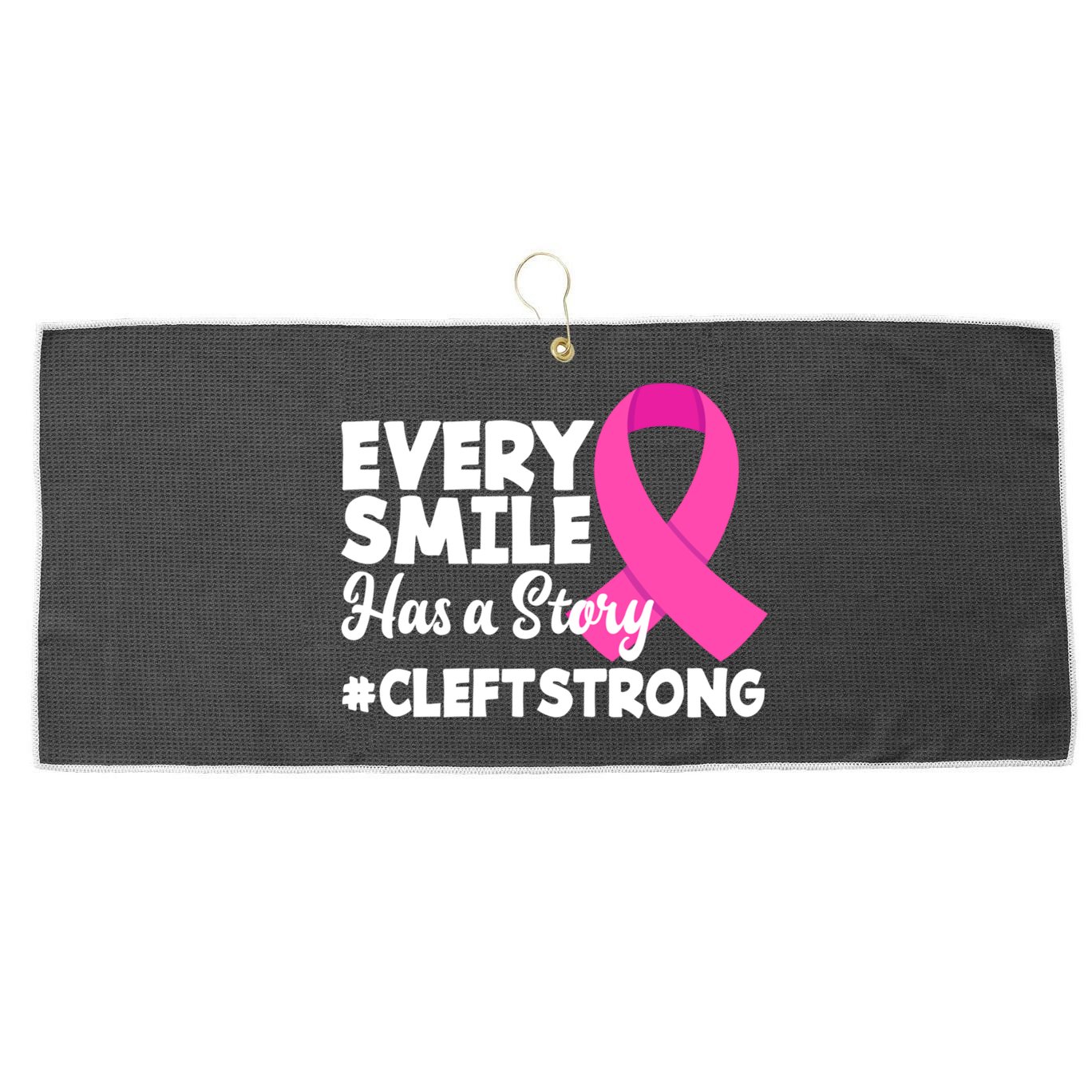 Every Smile Has A Story Cleft Lip And Palate Awareness Great Gift Large Microfiber Waffle Golf Towel