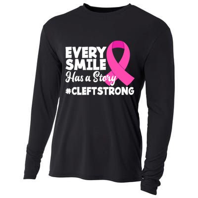 Every Smile Has A Story Cleft Lip And Palate Awareness Great Gift Cooling Performance Long Sleeve Crew