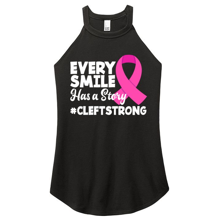 Every Smile Has A Story Cleft Lip And Palate Awareness Great Gift Women's Perfect Tri Rocker Tank