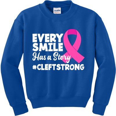 Every Smile Has A Story Cleft Lip And Palate Awareness Great Gift Kids Sweatshirt