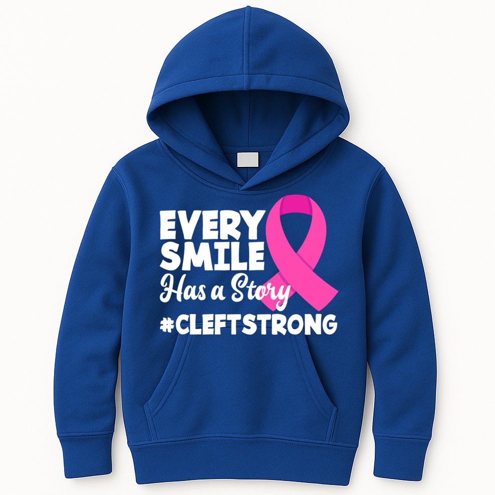 Every Smile Has A Story Cleft Lip And Palate Awareness Great Gift Kids Hoodie