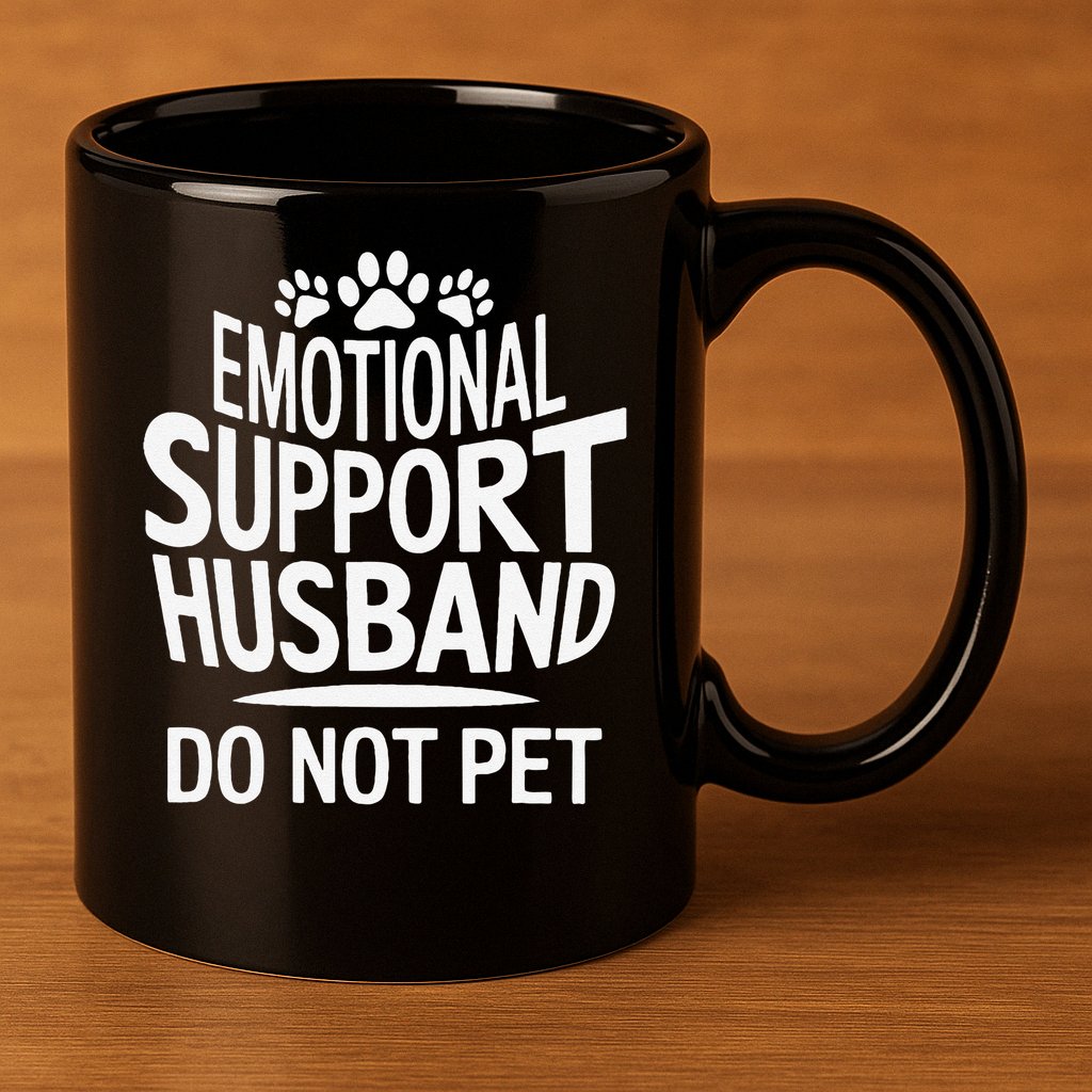 Emotional Support Husband Do Not Pet Funny Marriage Quote 11oz C Handle Ceramic Mug