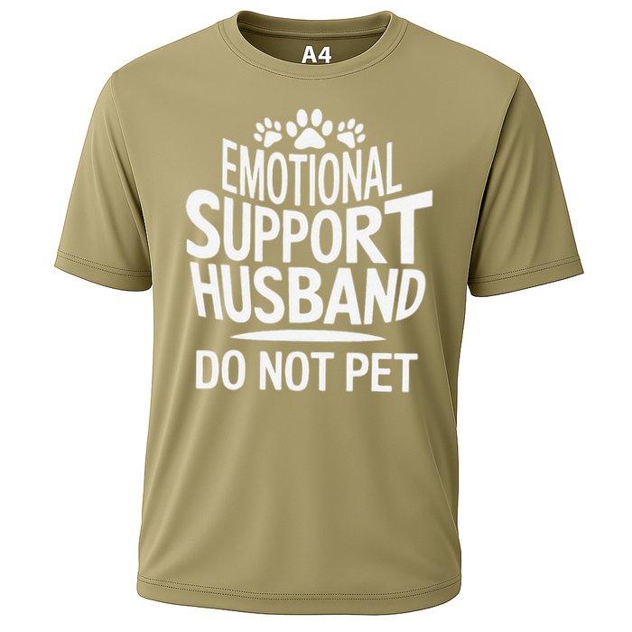 Emotional Support Husband Do Not Pet Funny Marriage Quote Cooling Performance Crew T-Shirt