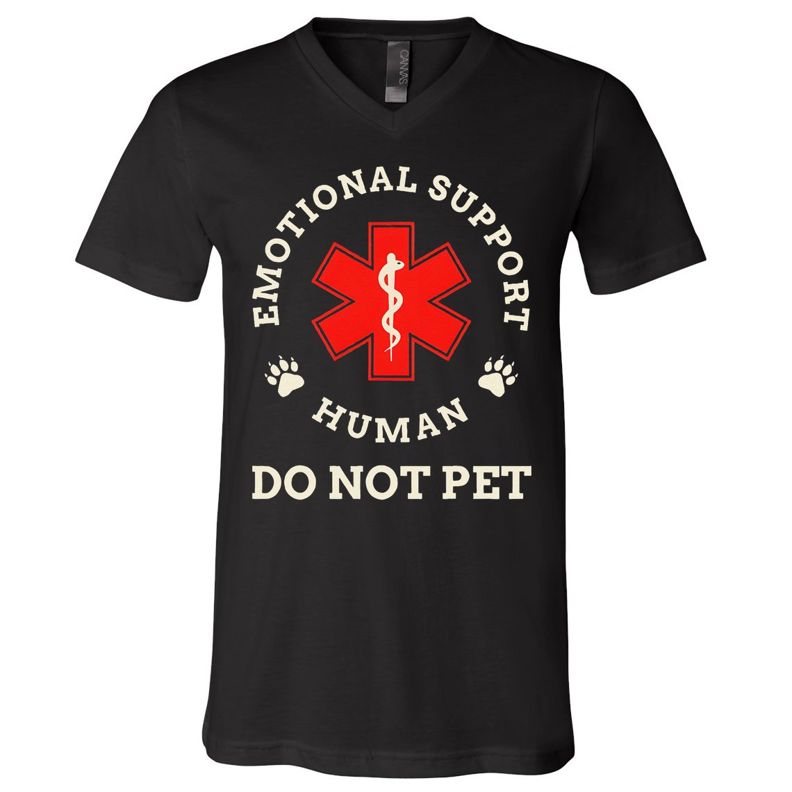 Emotional Support Husband Do Not Pet V-Neck T-Shirt
