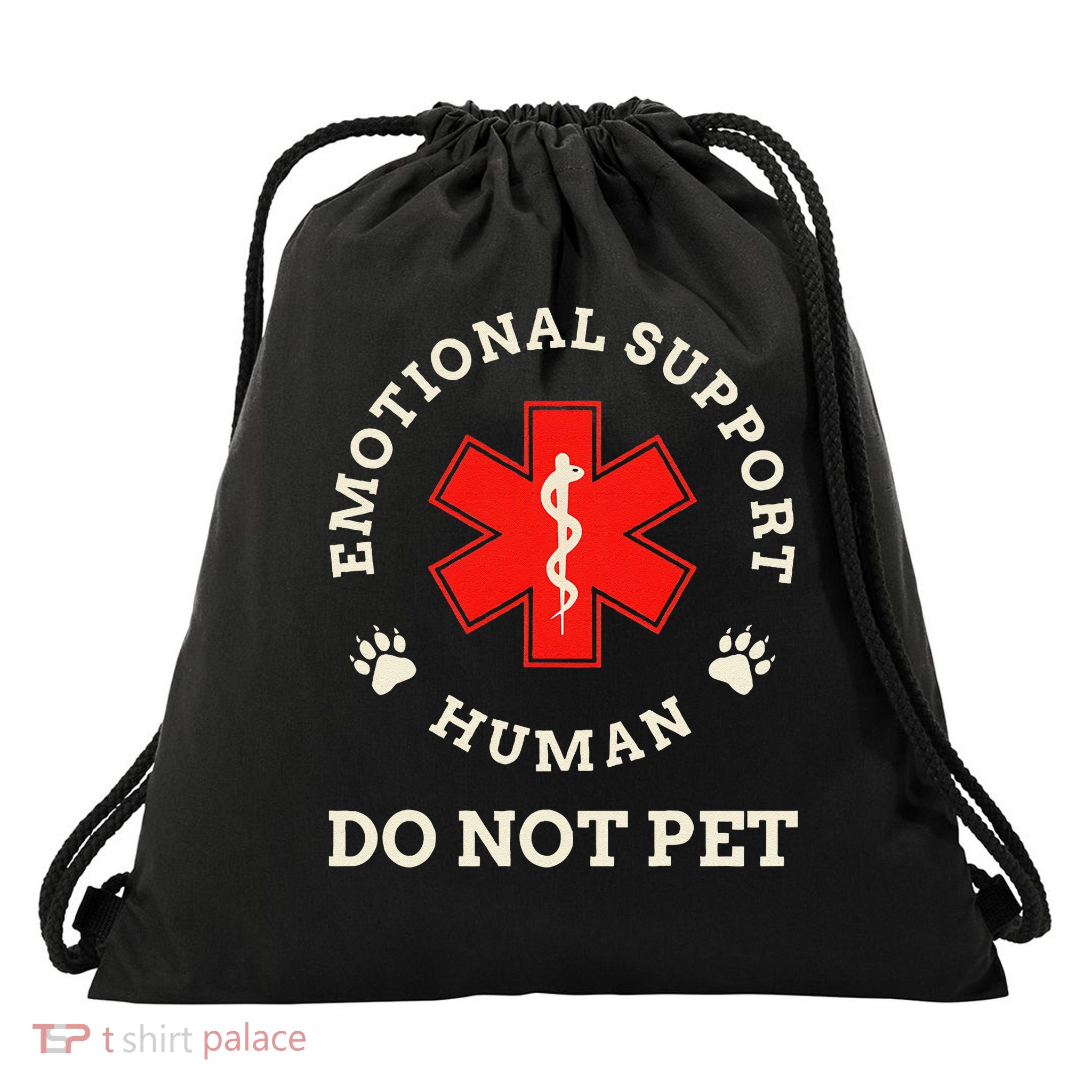 Emotional Support Husband Do Not Pet Drawstring Bag
