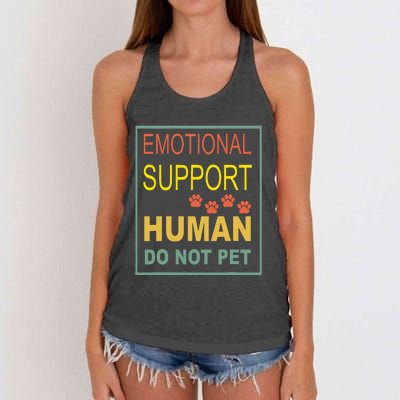 Emotional Support Human Pet Dog Owners Not Women's Knotted Racerback Tank