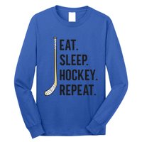 Eat Sleep Hockey Repeat Funny Ice Hockey Gift Long Sleeve Shirt