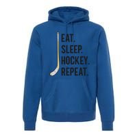 Eat Sleep Hockey Repeat Funny Ice Hockey Gift Premium Hoodie