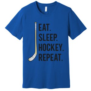 Eat Sleep Hockey Repeat Funny Ice Hockey Gift Premium T-Shirt