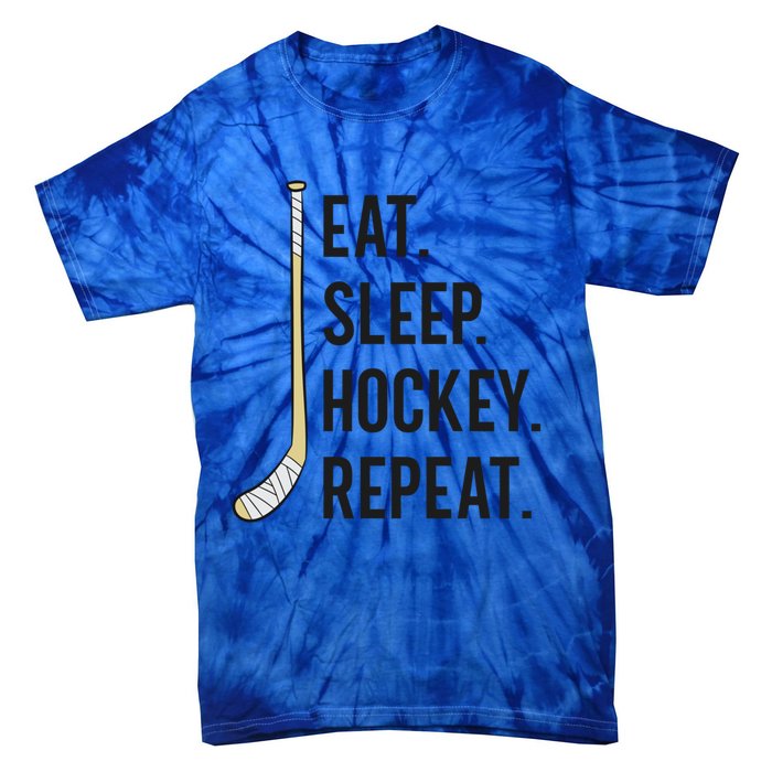 Eat Sleep Hockey Repeat Funny Ice Hockey Gift Tie-Dye T-Shirt