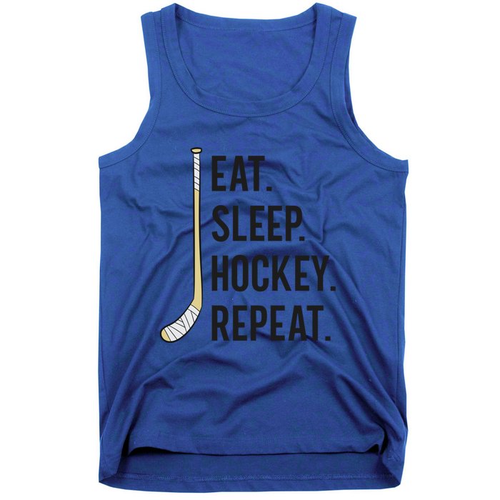 Eat Sleep Hockey Repeat Funny Ice Hockey Gift Tank Top