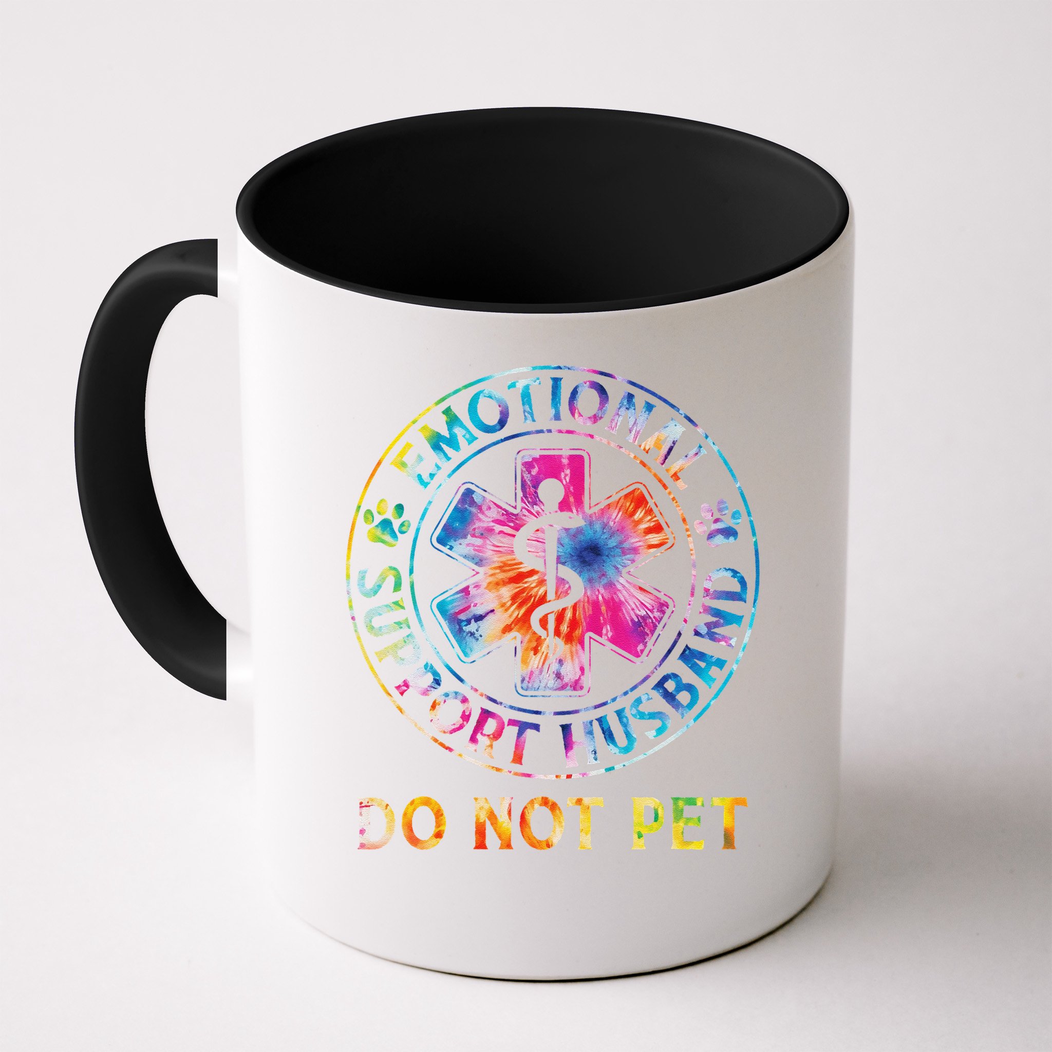 Emotional Support Husband Do Not Pet Tie Dye Funny Marriage Mug