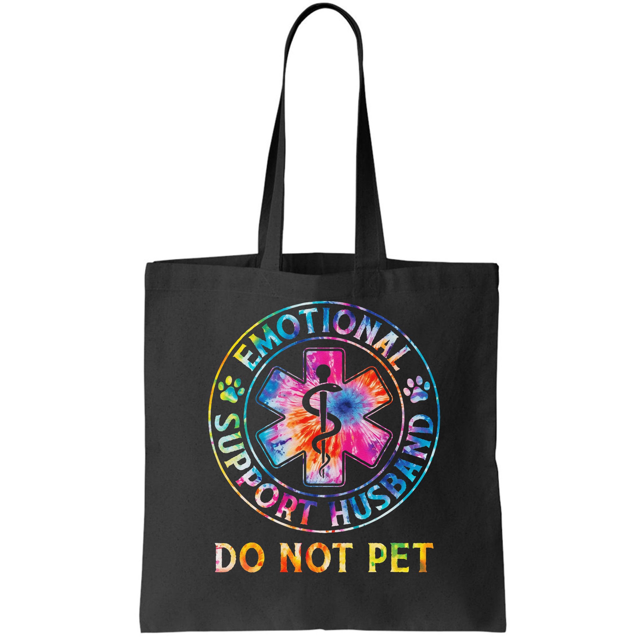 Emotional Support Husband Do Not Pet Tie Dye Funny Marriage Bag