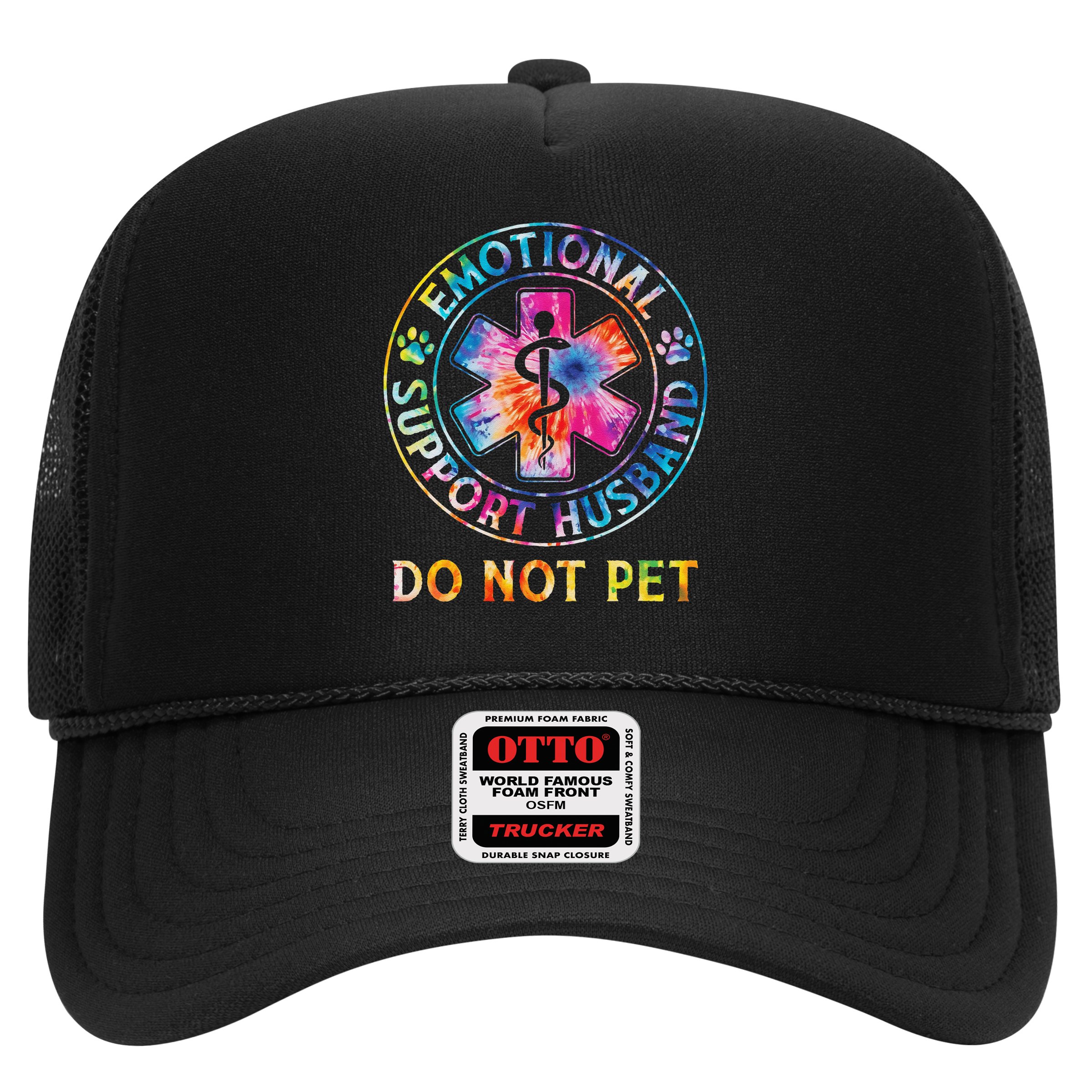 Emotional Support Husband Do Not Pet Tie Dye Funny Marriage Hat