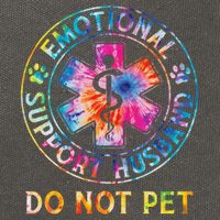 Emotional Support Husband Do Not Pet Tie Dye Funny Marriage Cotton Canvas Backpack