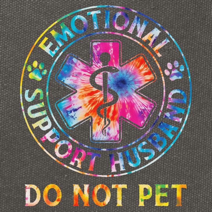 Emotional Support Husband Do Not Pet Tie Dye Funny Marriage Cotton Canvas Backpack