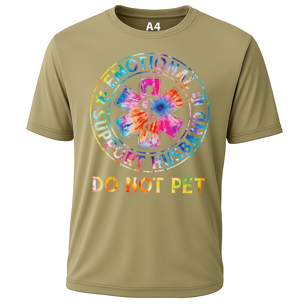 Emotional Support Husband Do Not Pet Tie Dye Funny Marriage Cooling Performance Crew T-Shirt